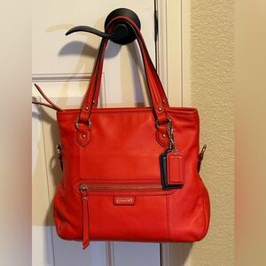 Coach orange leather handbag